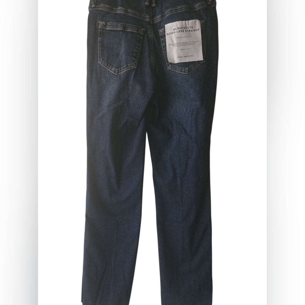 Good American Always Fits 6-12 Good Legs Straight Distressed In Indigo
